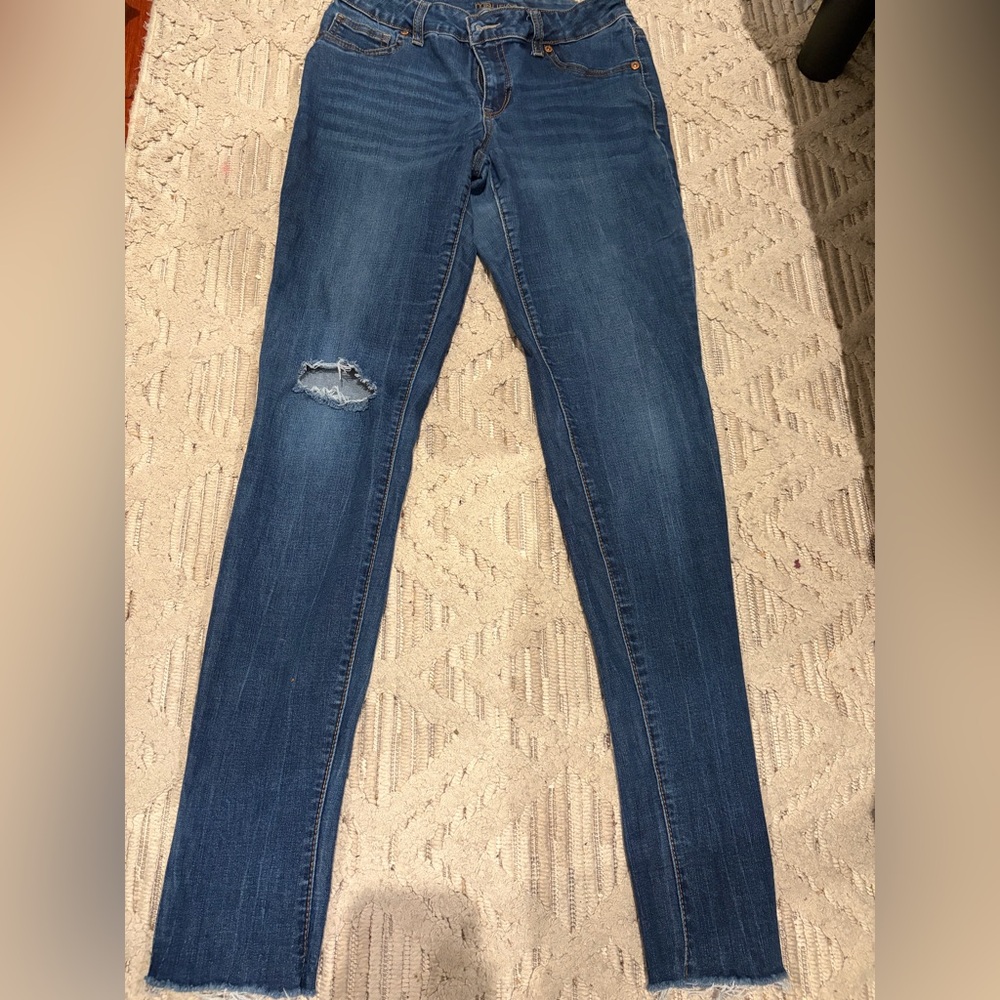Maurices Blue Denim Jeans with Orange Stitching